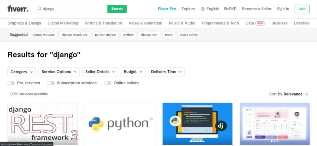 django fiverr gigs